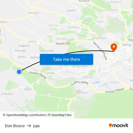 Don Bosco to juja map