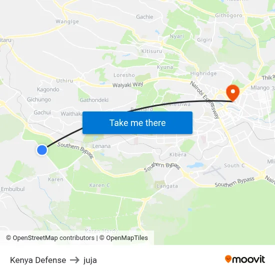 Kenya Defense to juja map
