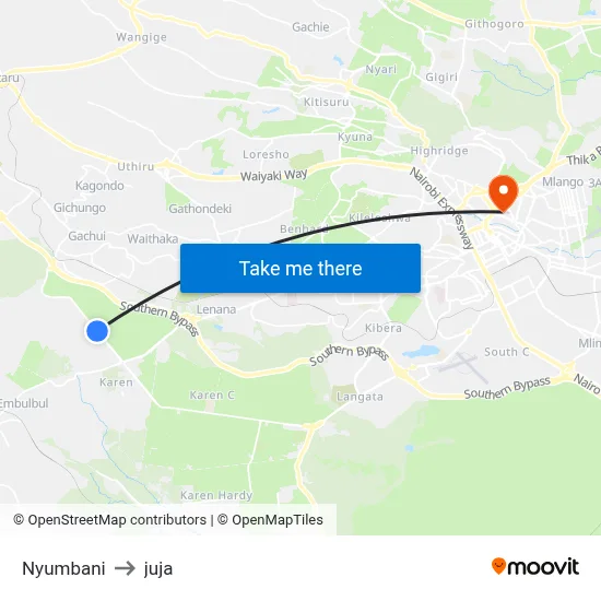 Nyumbani to juja map