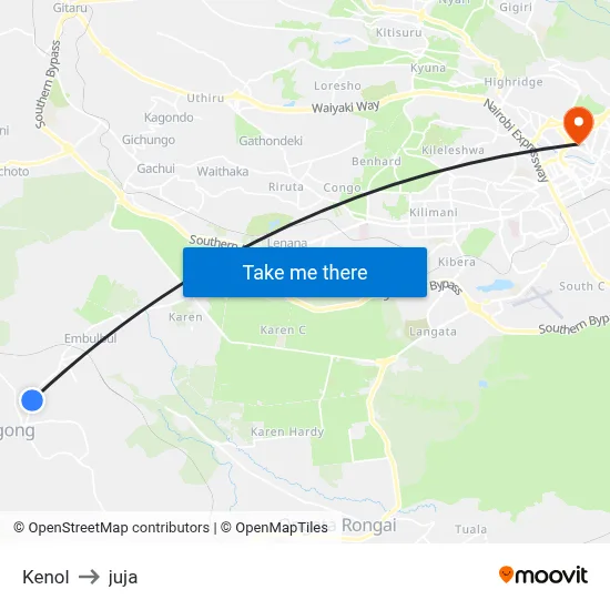 Kenol to juja map