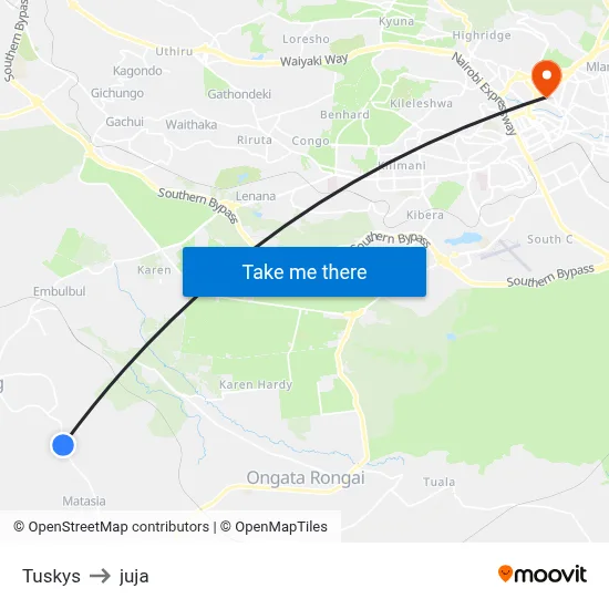Tuskys to juja map