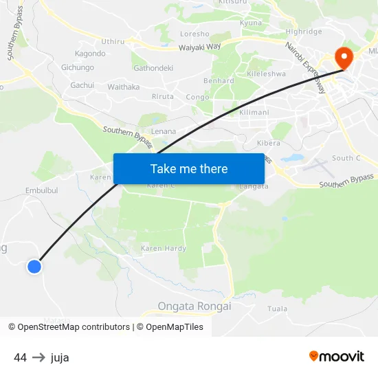 44 to juja map