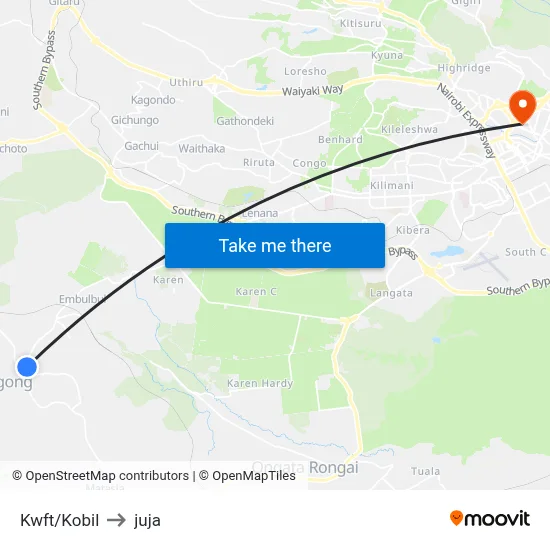 Kwft/Kobil to juja map