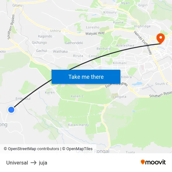 Universal to juja map