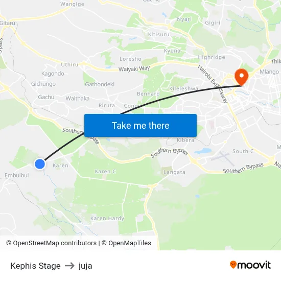 Kephis Stage to juja map