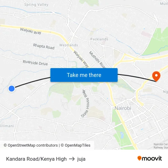 Kandara Road/Kenya High to juja map