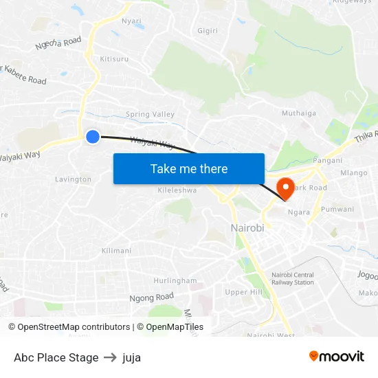 Abc Place Stage to juja map