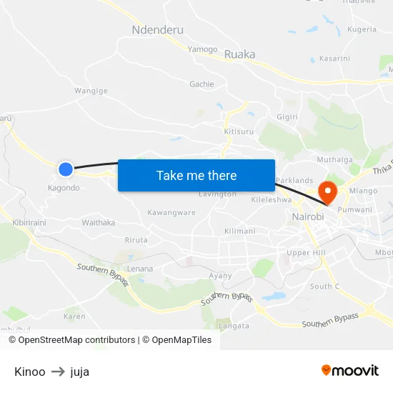 Kinoo to juja map