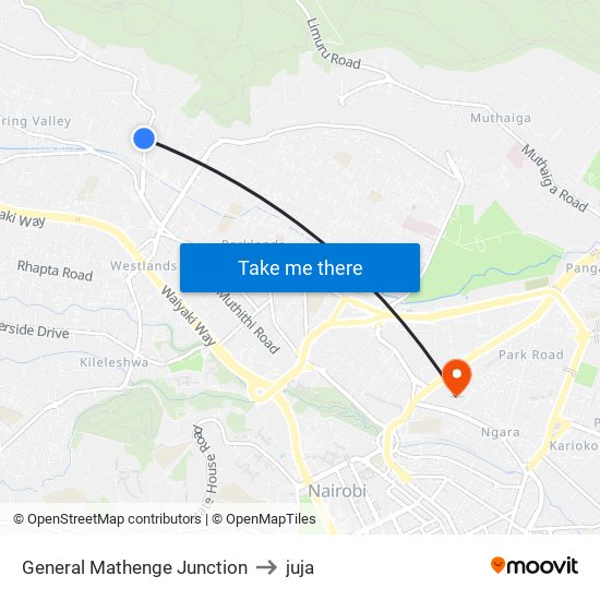 General Mathenge Junction to juja map