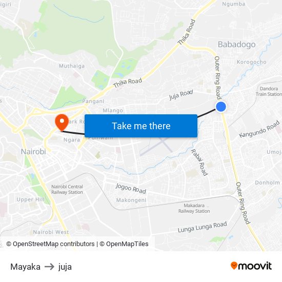 Mayaka to juja map