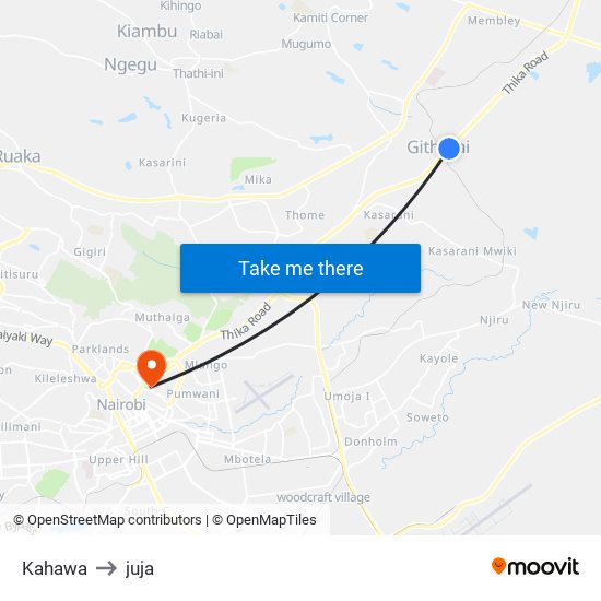 Kahawa to juja map