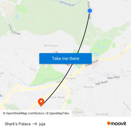 Shark's Palace to juja map