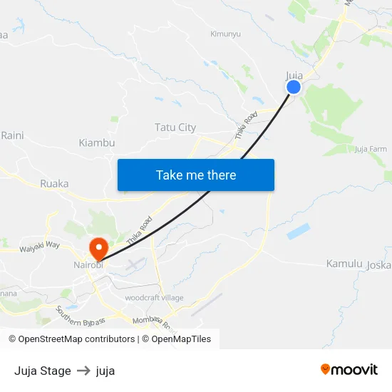 Juja Stage to juja map