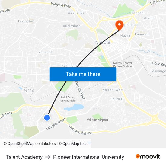 Talent Academy to Pioneer International University map