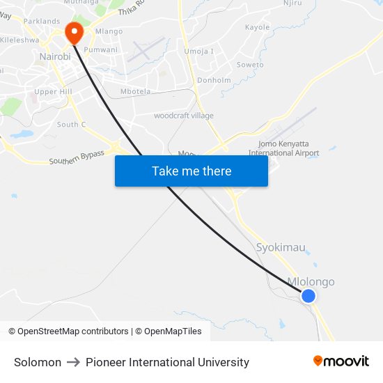 Solomon to Pioneer International University map