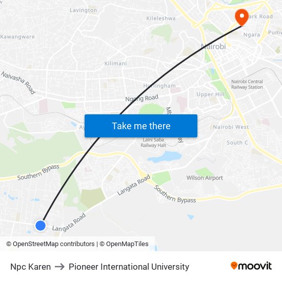 Npc Karen to Pioneer International University map