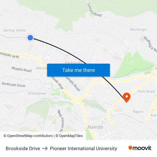 Brookside Drive to Pioneer International University map