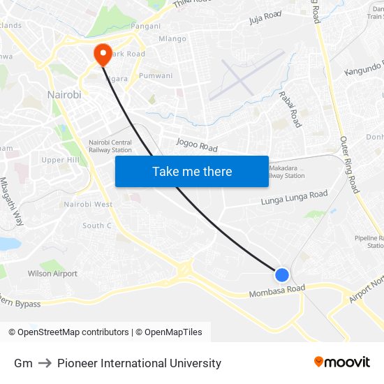 Gm to Pioneer International University map