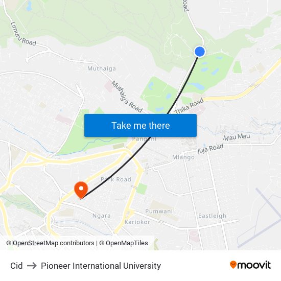 Cid to Pioneer International University map