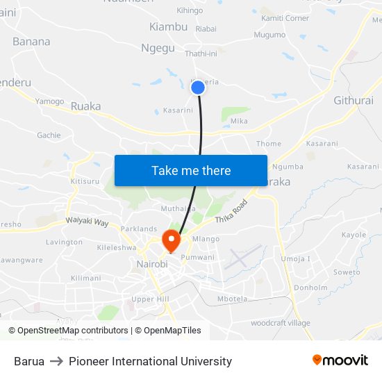 Barua to Pioneer International University map