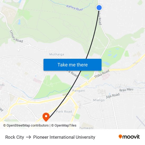 Rock City to Pioneer International University map