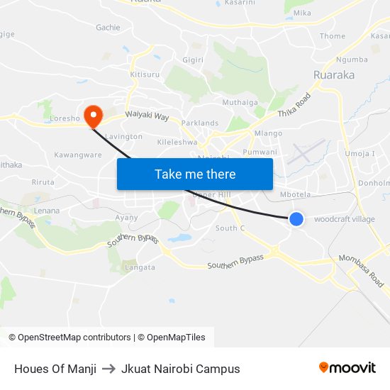 Houes Of Manji to Jkuat Nairobi Campus map