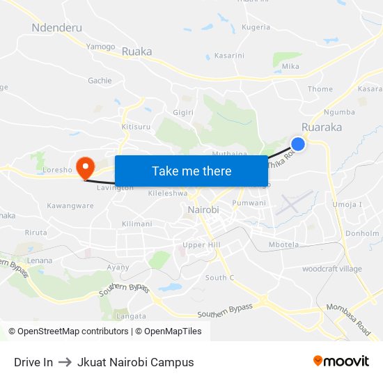 Drive In to Jkuat Nairobi Campus map