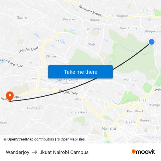 Wanderjoy to Jkuat Nairobi Campus map