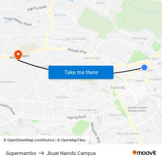 Supermambo to Jkuat Nairobi Campus map