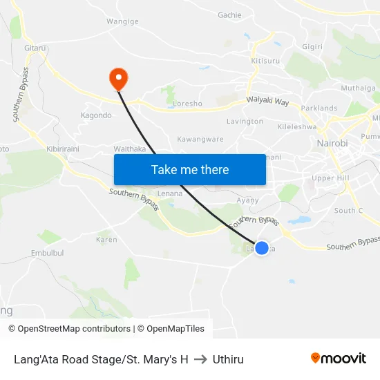 Lang'Ata Road Stage/St. Mary's H to Uthiru map