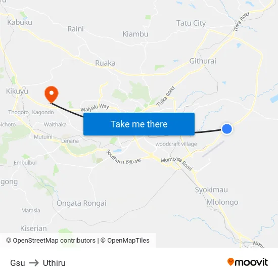 Gsu to Uthiru map