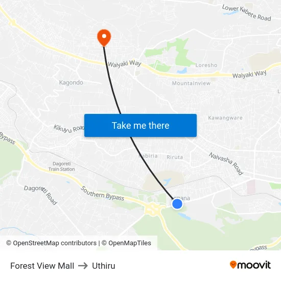 Forest View Mall to Uthiru map