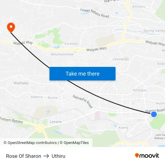 Rose Of Sharon to Uthiru map