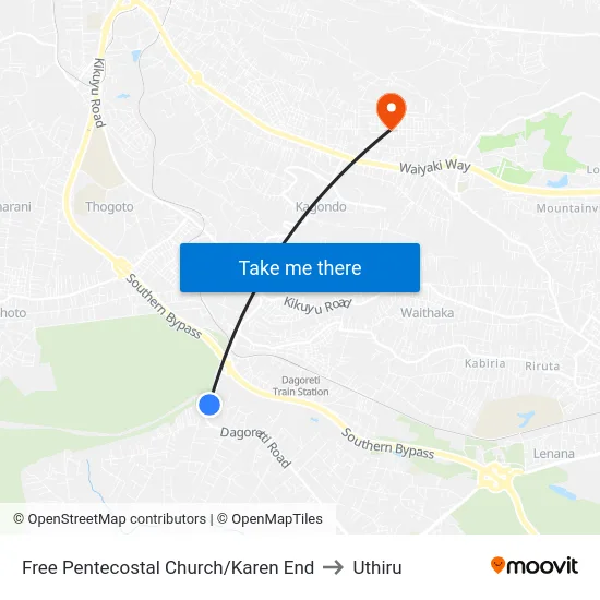Free Pentecostal Church/Karen End to Uthiru map