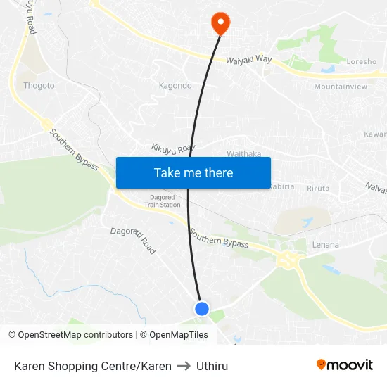 Karen Shopping Centre/Karen to Uthiru map