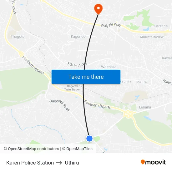 Karen Police Station to Uthiru map