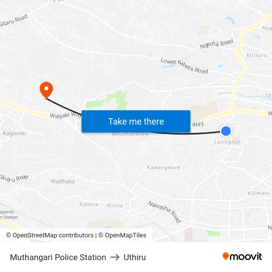Muthangari Police Station to Uthiru map