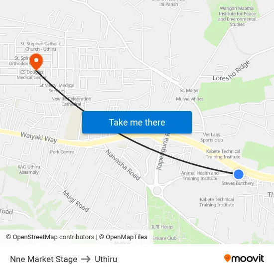 Nne Market Stage to Uthiru map