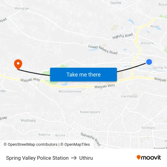 Spring Valley Police Station to Uthiru map