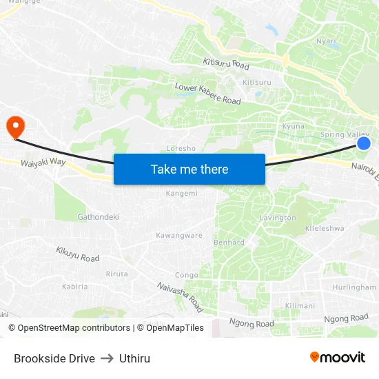 Brookside Drive to Uthiru map