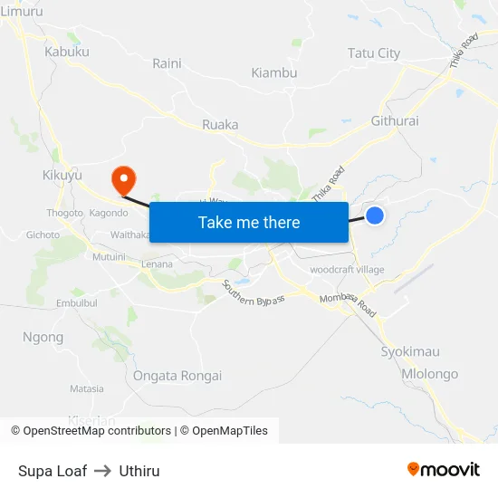 Supa Loaf to Uthiru map