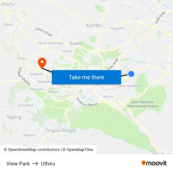 View Park to Uthiru map