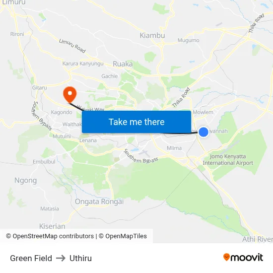 Green Field to Uthiru map