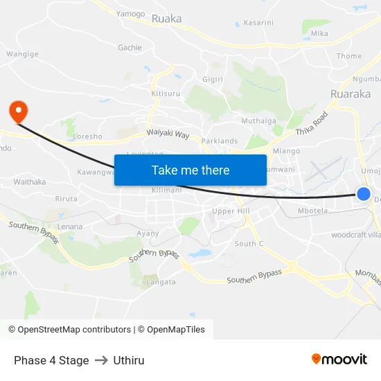 Phase 4 Stage to Uthiru map