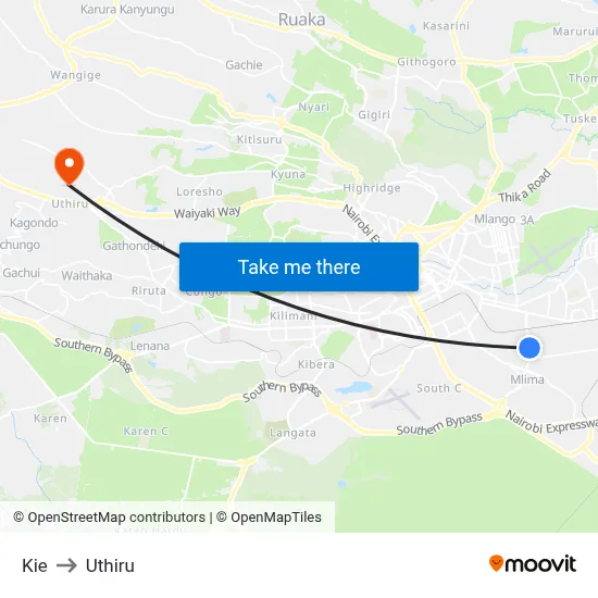 Kie to Uthiru map