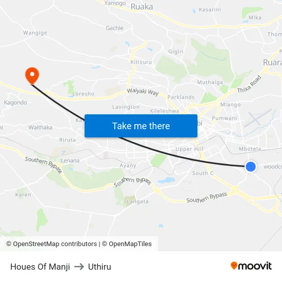 Houes Of Manji to Uthiru map