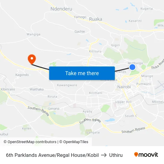 6th Parklands Avenue/Regal House/Kobil to Uthiru map