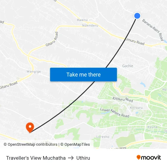 Traveller's View Muchatha to Uthiru map