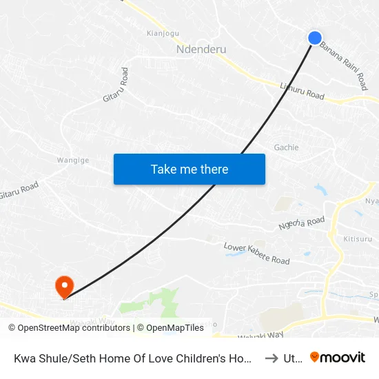 Kwa Shule/Seth Home Of Love Children's Home/Muchatha Dispensary to Uthiru map