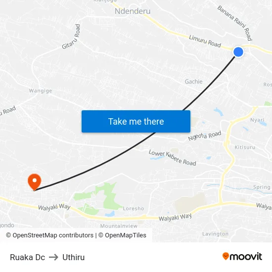 Ruaka Dc to Uthiru map